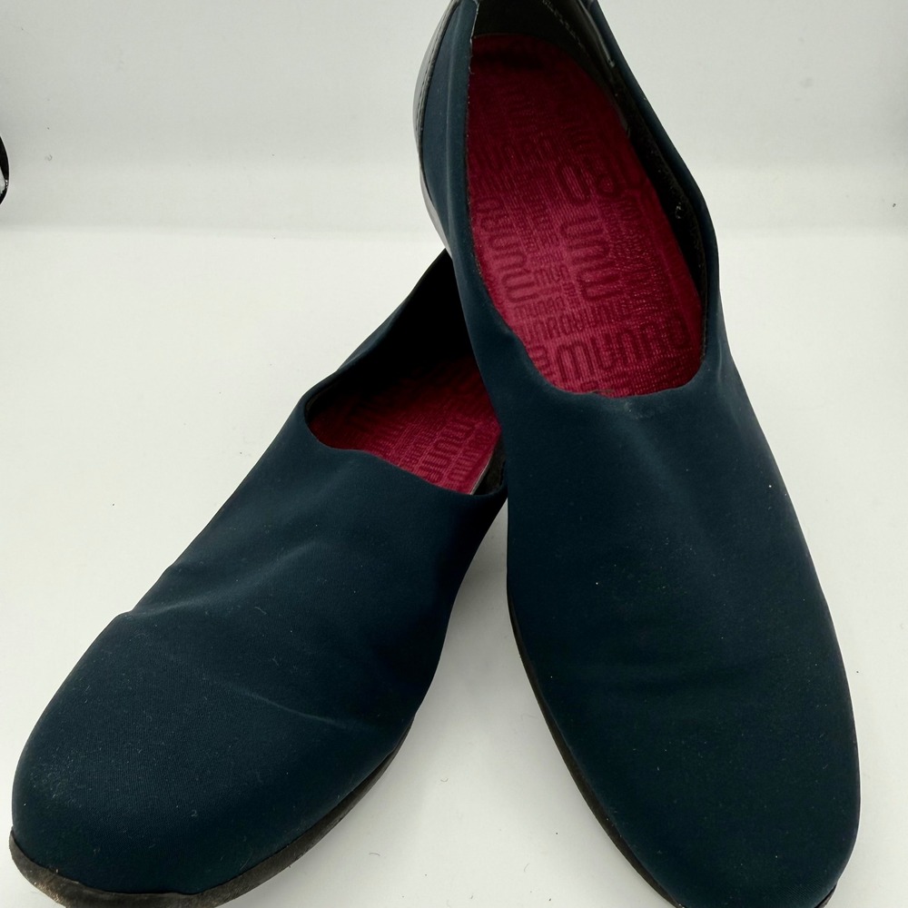 Munro American Navy Blue Stretch Fabric Leather Slip On Loafers 8.5 M 741690